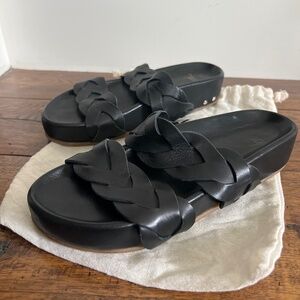 Beek “Pato” Braided Leather Sandals – Black, Size 8 (Gently Used)